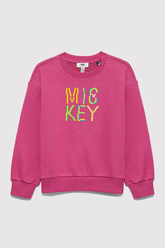 Kız Çocuk Mickey Baskılı Sweat 7S10142-71085 Pembe 