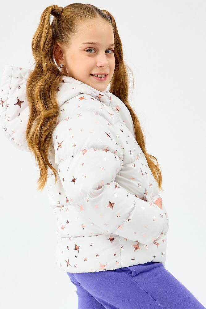 Kız Çocuk Puffer Ceket SK2520052-1040 Ekru 