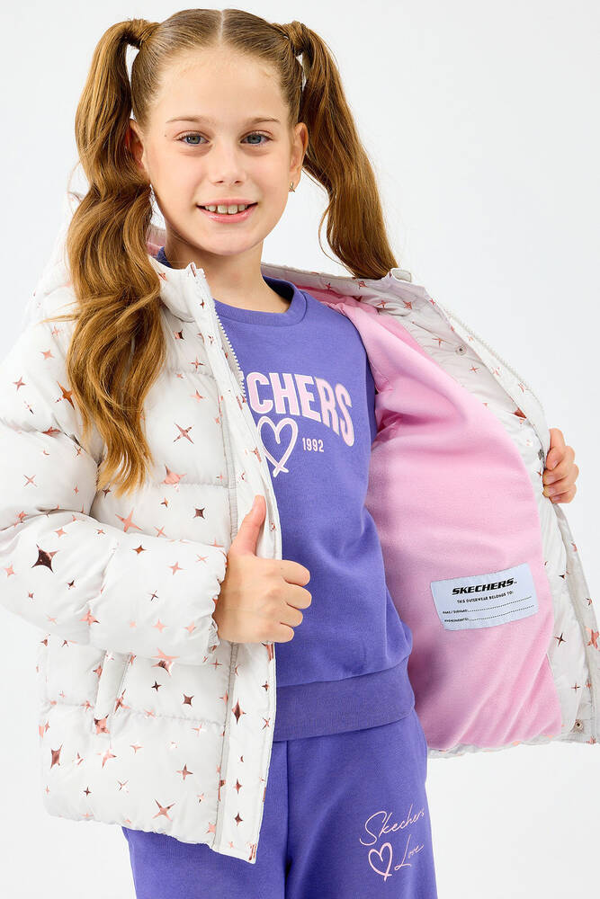 Kız Çocuk Puffer Ceket SK2520052-1040 Ekru 