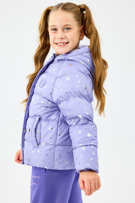 Kız Çocuk Puffer Ceket SK2520052-2195 Mor - Thumbnail