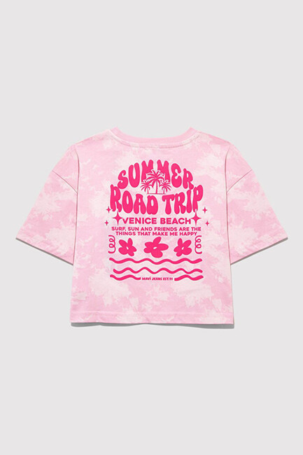 Kız Çocuk Venice Beach Batik Baskılı Tişört 7610325-90384 Pembe - Thumbnail