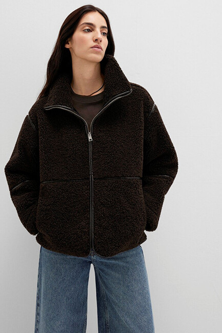 Kadın Dik Yaka Ceket 1110719-70219 Siyah (1)