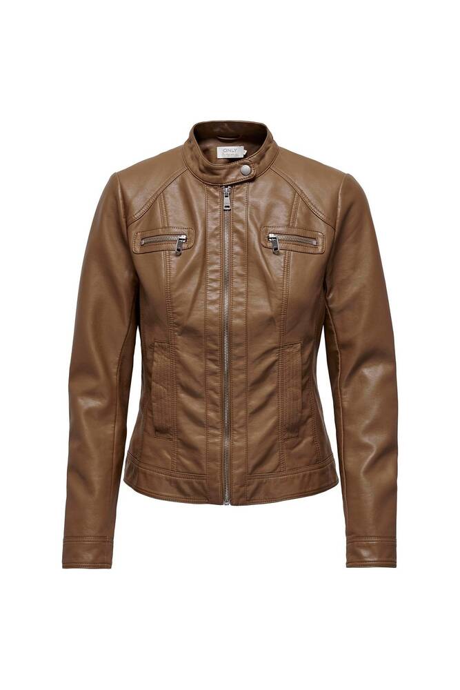 Only Kadın Onlbandıt Faux Leather Ceket 15081400 Kahverengi 