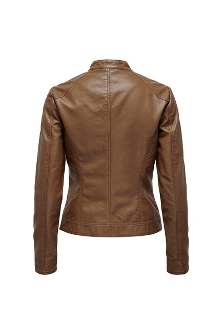 Only Kadın Onlbandıt Faux Leather Ceket 15081400 Kahverengi - Thumbnail