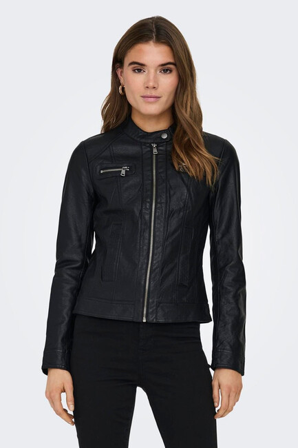 Only - Only Kadın Onlbandıt Faux Leather Ceket 15081400 Siyah 
