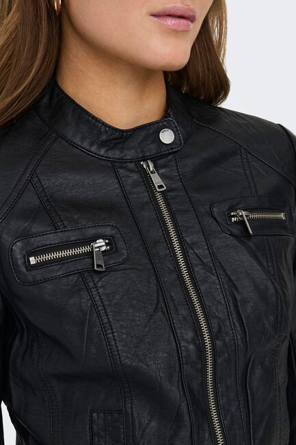 Only Kadın Onlbandıt Faux Leather Ceket 15081400 Siyah - Thumbnail